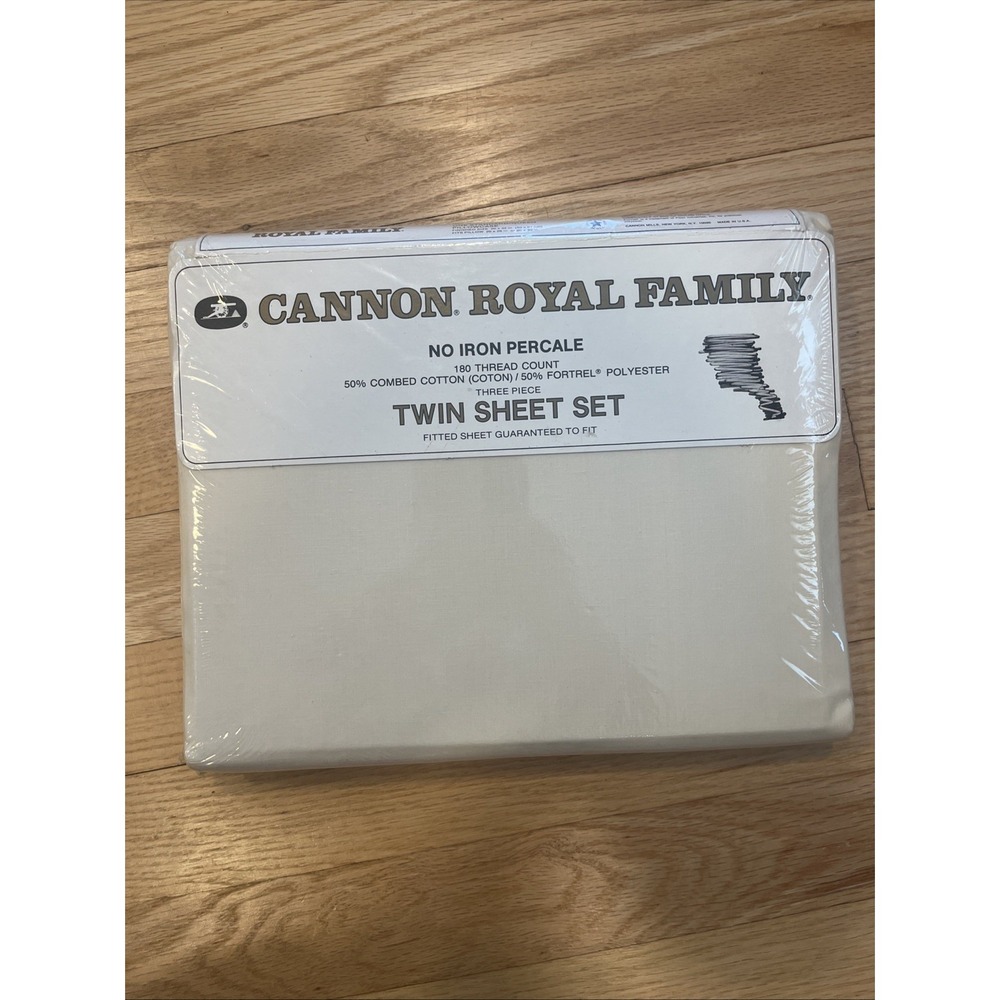 Vintage Cannon Royal Family Twin Sheet Set No Iron Percale